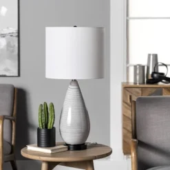 NuLOOM Tempe Glass & Metal 27" Table Lamp Lighting - Gray 27" H X 13" W X 13" D -Safavieh Shop GUEST 30eeadca 9d1d 4375 af18 0dd488a2cb0f