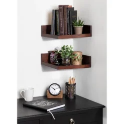 2pc Levie Floating Corner Wood Wall Shelf Set Walnut Brown - Kate & Laurel All Things Decor 7 2pc Levie Floating Corner Wood Wall Shelf Set Walnut Brown - Kate & Laurel All Things Decor -Safavieh Shop GUEST 31064e58 4b42 4bc8 b459 c4e1e0ef636b