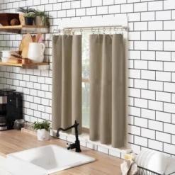 Martine Microfiber Semi Sheer Rod Pocket Kitchen Curtain Valance And Tiers Set - No. 918 -Safavieh Shop GUEST 310d5111 f349 411d 9815 296829cabffc