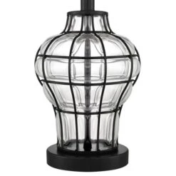 360 Lighting Hudson Rustic Accent Table Lamps 23" High Set Of 2 Bronze Clear Glass USB Charging Port Drum Shade For Bedroom Living Room Bedside Desk -Safavieh Shop GUEST 312e4b7c fc30 4eb3 8d4b a049ee9e72cb