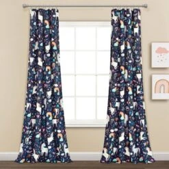 84"x52" Set Of 2 Unicorn Heart Window Curtain Panels - Lush Décor -Safavieh Shop GUEST 330acdd4 7479 4f9f a662 5e8a8bdbc320
