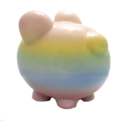 Bank Rainbow Ombre Bank - One Bank 7.75 Inches - Money Save - 3707Rbw - Ceramic - Multicolored 4 Bank Rainbow Ombre Bank - One Bank 7.75 Inches - Money Save - 3707Rbw - Ceramic - Multicolored - Image 2