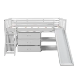Low Twin Loft Bed With Bookcase, Separate Three Drawers, Pulling Ladder And Slide - ModernLuxe -Safavieh Shop GUEST 33a23b43 d95a 447f a4e1 2802bfcd6ae3