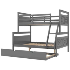 Twin Over Full Bunk Bed With Twin Size Trundle Bed, Ladder And Guardrail-ModernLuxe -Safavieh Shop GUEST 3751acd1 0caf 4f7e b8cc c60b4a3bf18f