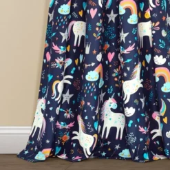 84"x52" Set Of 2 Unicorn Heart Window Curtain Panels - Lush Décor -Safavieh Shop GUEST 382cb9a2 d17d 4946 a194 c5cfcec38629