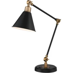 360 Lighting Modern Industrial Desk Table Lamp With USB Charging Port Adjustable 26.75" High Black Antique Brass For Bedroom Bedside Office -Safavieh Shop GUEST 38f5071e 7139 475a 8557 a6ab2c188d0e