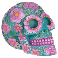 Northlight 7.75" Blue And Pink Day Of The Dead Skull Coin Bank -Safavieh Shop GUEST 3981b4e1 0f9a 43b6 b5f1 748539e9401d