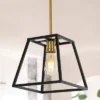 9.25" 1-Light Girard Farmhouse Industrial Iron LED Pendant Black/Brass Gold - JONATHAN Y -Safavieh Shop GUEST 39b0e6ee 1ee8 4b68 96d3 0138afd9da46