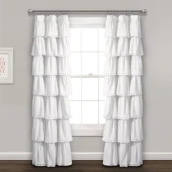 52"x84" Ruffle Window Curtain Panel - Lush Décor -Safavieh Shop GUEST 3aa86175 d565 4c7b aab0 6ddad89b5b6a