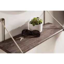 24" X 8" Palone Wood And Metal Decorative Wall Shelf Gray - Kate & Laurel All Things Decor -Safavieh Shop GUEST 3b6f6f46 22dd 4ad6 a5a6 41c0b8a17bbe