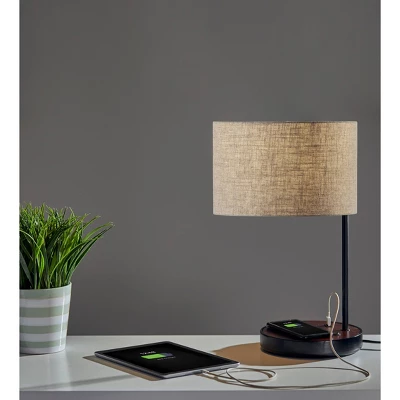19.5" Oliver Charge Table Lamp Black - Adesso 10 19.5" Oliver Charge Table Lamp Black - Adesso - Image 8