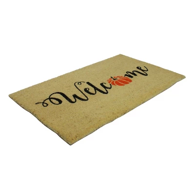 Northlight Orange Pumpkin "Welcome" Fall Harvest Outdoor Doormat 18" X 30" 3 Northlight Orange Pumpkin "Welcome" Fall Harvest Outdoor Doormat 18" X 30"