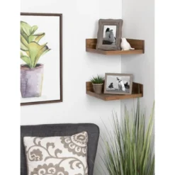 4.5" X 2.2" 2pk Levie Floating Corner Wooden Wall Shelf Set - Kate & Laurel All Things Decor -Safavieh Shop GUEST 3c9a21d8 b733 4276 8e8b 8e2c71e923e6