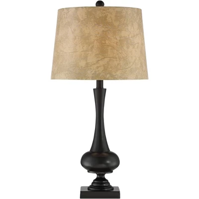 Franklin Iron Works Ross Rustic Farmhouse Table Lamps 27" Tall Set Of 2 Bronze With USB Charging Port Faux Leather Drum Shade For Living Room Desk 10 Franklin Iron Works Ross Rustic Farmhouse Table Lamps 27" Tall Set Of 2 Bronze With USB Charging Port Faux Leather Drum Shade For Living Room Desk - Image 8