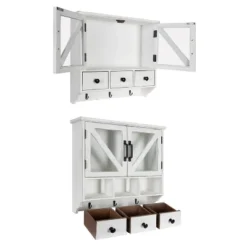 21" X 6" X 20" Hutchins Decorative Rustic Wood Wall Cabinet White - Kate & Laurel All Things Decor -Safavieh Shop GUEST 3d968ac1 2f35 4bb5 bcfd 5769f9f30b2f