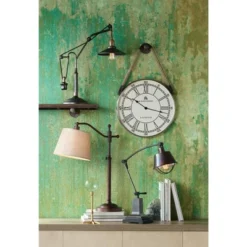 Regency Hill Downbridge Style Desk Table Lamp Adjustable Height 30.5" Tall Bronze Metal Tan Linen Look Shade For Living Room Bedroom Office -Safavieh Shop GUEST 3dc90a57 760d 4ead 8f68 027c89136465