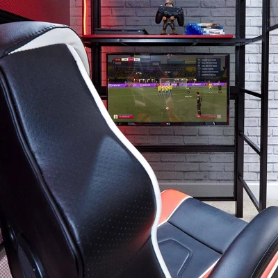 Twin Battle Den Gaming Bunk Bed With TV Mount Black - X Rocker 8 Twin Battle Den Gaming Bunk Bed With TV Mount Black - X Rocker - Image 6