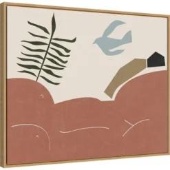 28" X 22" Other Land I By Melissa Wang Framed Canvas Wall Art Light Brown - Amanti Art