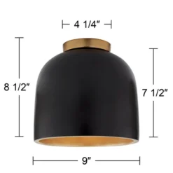 Possini Euro Design Merrick Modern Industrial Ceiling Light Flush Mount Fixture 9" Wide Black Gold For Bedroom Kitchen Living Room Hallway Bathroom -Safavieh Shop GUEST 408324ca 13a5 45b8 8ebf ff634051194e