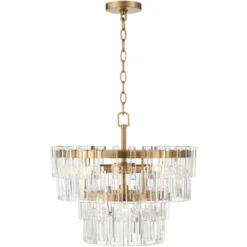 Vienna Full Spectrum Luxum Burnished Brass Chandelier 18 3/4" Wide Modern Tiered Crystal 6-Light Fixture For Dining Room House Foyer Kitchen Island -Safavieh Shop GUEST 423cdc24 c59f 4c6a bf2b e4eec3277a05
