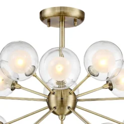 Possini Euro Design Modern Ceiling Light Semi Flush Mount Fixture Sputnik Brass 30 1/2" Wide 15-Light Double Glass Ball Hallway 10 Possini Euro Design Modern Ceiling Light Semi Flush Mount Fixture Sputnik Brass 30 1/2" Wide 15-Light Double Glass Ball Hallway -Safavieh Shop GUEST 431beddf 6c5b 4cd2 85aa 5ca719f915b6