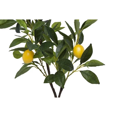 28" Artificial Faux Lemon Tree In Cement Pot - Storied Home 5 28" Artificial Faux Lemon Tree In Cement Pot - Storied Home - Image 3
