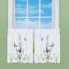 Collections Etc Embroidered Lavender Butterfly Floral Window Curtains