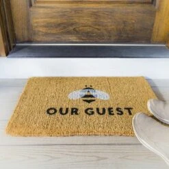 Evergreen Bee Our Guest Woven Back Indoor Outdoor Natural Coir Doormat 1'6"x2'6" Multicolored -Safavieh Shop GUEST 450c6ad5 77d3 47ef bb1a f89f7f516869