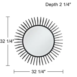 Uttermost Rays Matte Black 32 1/4" Round Sunburst Wall Mirror -Safavieh Shop GUEST 45aa257b 65a1 4710 9d7e 62c19cba27c7