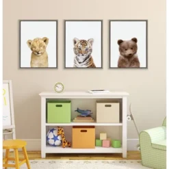 3pc Sylvie Lions And Tigers And Bears Framed Wall Canvases By Amy Peterson Gray - Kate & Laurel All Things Decor -Safavieh Shop GUEST 46355327 086b 4504 85d9 b48bf7fc9abd