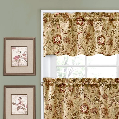 36"x56" Floral Curtain Tiers Set - Traditions By Waverly 3 36"x56" Floral Curtain Tiers Set - Traditions By Waverly