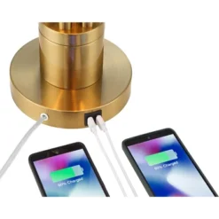 Possini Euro Design Possini Euro® Granview Desk Lamp With Glass Shade And Dual USB Ports -Safavieh Shop GUEST 46b6424d e57f 4992 aea7 a142950741de