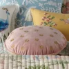 Himal Velvet Embroidered Round Pillow - Homthreads