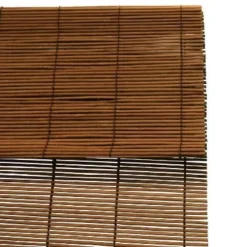 60" X 72" Outdoor Imperial Matchstick Rayon From Bamboo Cord-Free Natural Rollup Blinds Fruitwood - Radiance