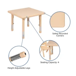 Flash Furniture 24" Square Plastic Height Adjustable Activity Table Set With 4 Chairs -Safavieh Shop GUEST 48cfab28 4951 49fe 885a 8bc8feb04f1a