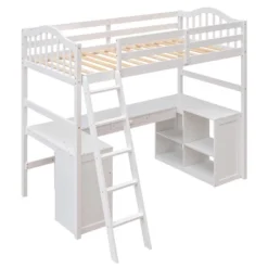 Twin Size Wooden Loft Bed With Drawers, Cabinet, Shelves And Desk-ModernLuxe -Safavieh Shop GUEST 4a1b924c 6ea0 4348 ba28 ad12dbb0c832