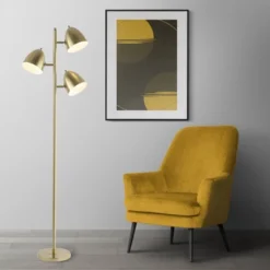 66.5" 3-Light Billy Modern Contemporary Iron LED Floor Lamp Brass Gold (Includes LED Light Bulb) - JONATHAN Y -Safavieh Shop GUEST 4a42ac05 32a9 42ff 9081 7472c4b65432