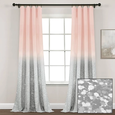 52"x84" Set Of 2 Glitter Ombre Metallic Print Window Curtain Panels - Lush Décor 9 52"x84" Set Of 2 Glitter Ombre Metallic Print Window Curtain Panels - Lush Décor - Image 7