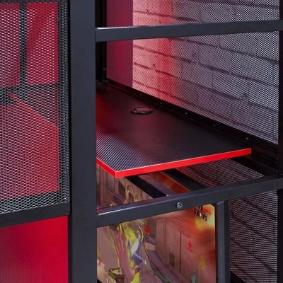 Twin Battle Den Gaming Bunk Bed With TV Mount Black - X Rocker 7 Twin Battle Den Gaming Bunk Bed With TV Mount Black - X Rocker - Image 5