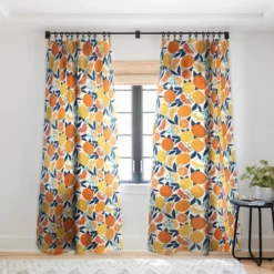 Avenie Citrus Fruits Blue Single Panel Sheer Window Curtain - Society6 -Safavieh Shop GUEST 4b85861d 4ede 411c bb8b 96e0c6a84e48
