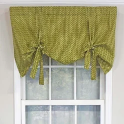 RLF HOME Cabana Trellis Tie-Up Bold Color And Design Window Valance 3" Rod Pocket 50" X 25" Kiwi Green