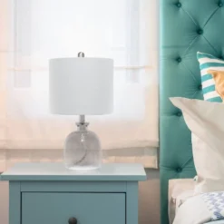 Hammered Glass Jar Table Lamp With Linen Shade Smokey Gray - Lalia Home -Safavieh Shop GUEST 4d7817f9 6d07 48fc 8e61 497740f839cb