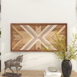 Wood Geometric Handmade Southwestern Wall Decor Brown - Olivia & May -Safavieh Shop GUEST 4f0628d3 9ea3 4b8f 8afa 44038d6c2cbe