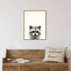 18" X 24" Animal Mug II Raccoon By Victoria Borges Framed Canvas Wall Art Gold - Amanti Art -Safavieh Shop GUEST 4fe3302b c8f2 4d9a 9992 fc1cea3676da