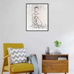 23" X 28" Embellished Contour Sketch II By Ethan Harper Framed Canvas Wall Art Print - Amanti Art -Safavieh Shop GUEST 503789a8 9b1a 4be4 8e14 02671570a96c