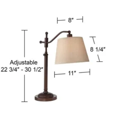 Regency Hill Downbridge Style Desk Table Lamp Adjustable Height 30.5" Tall Bronze Metal Tan Linen Look Shade For Living Room Bedroom Office -Safavieh Shop GUEST 50881e5d 417b 43d8 a8fd 41448d05c2c1
