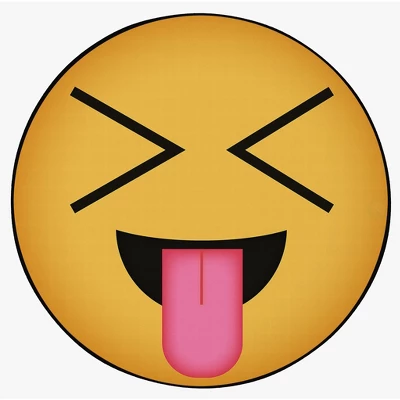 Deerlux Emoji Style Round Funny Smiley Face Kids Area Rug, Tongue Out With Closed Eyes Emoji Rug, 36'' X 36'' 4 Deerlux Emoji Style Round Funny Smiley Face Kids Area Rug, Tongue Out With Closed Eyes Emoji Rug, 36'' X 36'' - Image 2