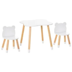 Qaba Kids Table And Chair Set For Arts, Meals, Lightweight Wooden Homework Activity Center, Toddlers Age 3+, White -Safavieh Shop GUEST 511c4eb4 1a65 45cc 96ff 960e096ad1f7