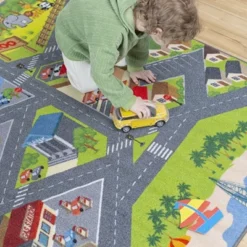 KC CUBS Boy & Girl Kids City Road Car Vehicle Traffic Educational Learning & Game Play Non Slip Nursery Bedroom Classroom Rug Carpet -Safavieh Shop GUEST 514f81c0 085a 4f80 87ff 5570f7c421e2