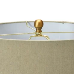 Textured Striped Ceramic Table Lamp With Linen Shade (Includes LED Light Bulb) Black/White/Gray - Storied Home -Safavieh Shop GUEST 51e7e917 5dbf 4419 a816 3b3a45f4e303